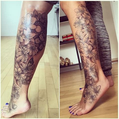 half leg sleeve|female tattoo leg sleeve.